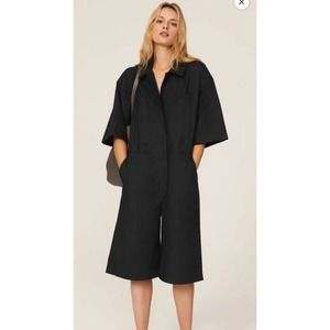 Rachel Comey black boxy 3/4 sleeve  Birk Jumpsuit Size 6